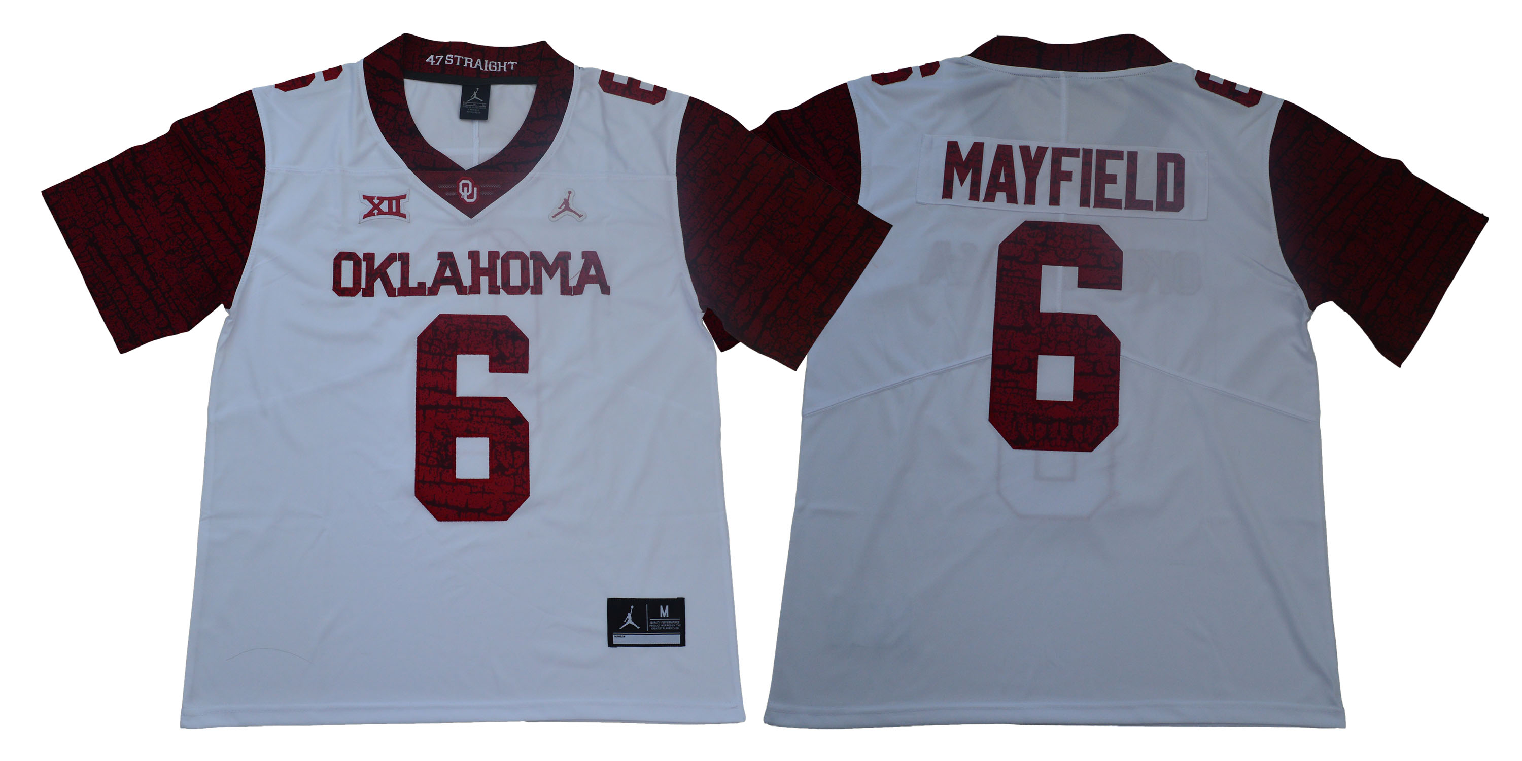 Men Oklahoma Sooners 6 Mayfield White Limited Stitched NCAA Jersey